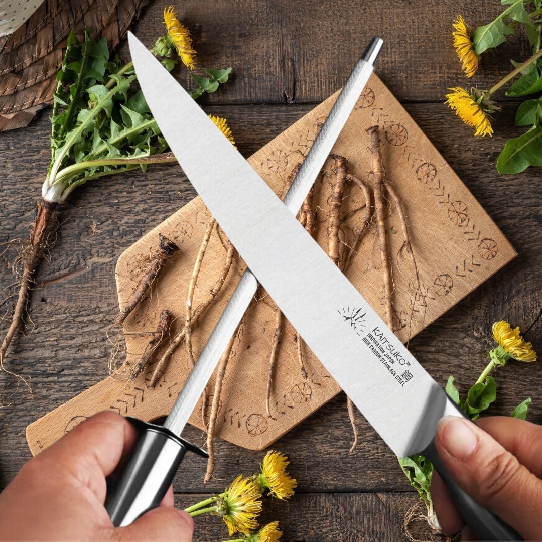 Fusil à aiguiser - Spécial cuisine manche gris - TitaniumCook