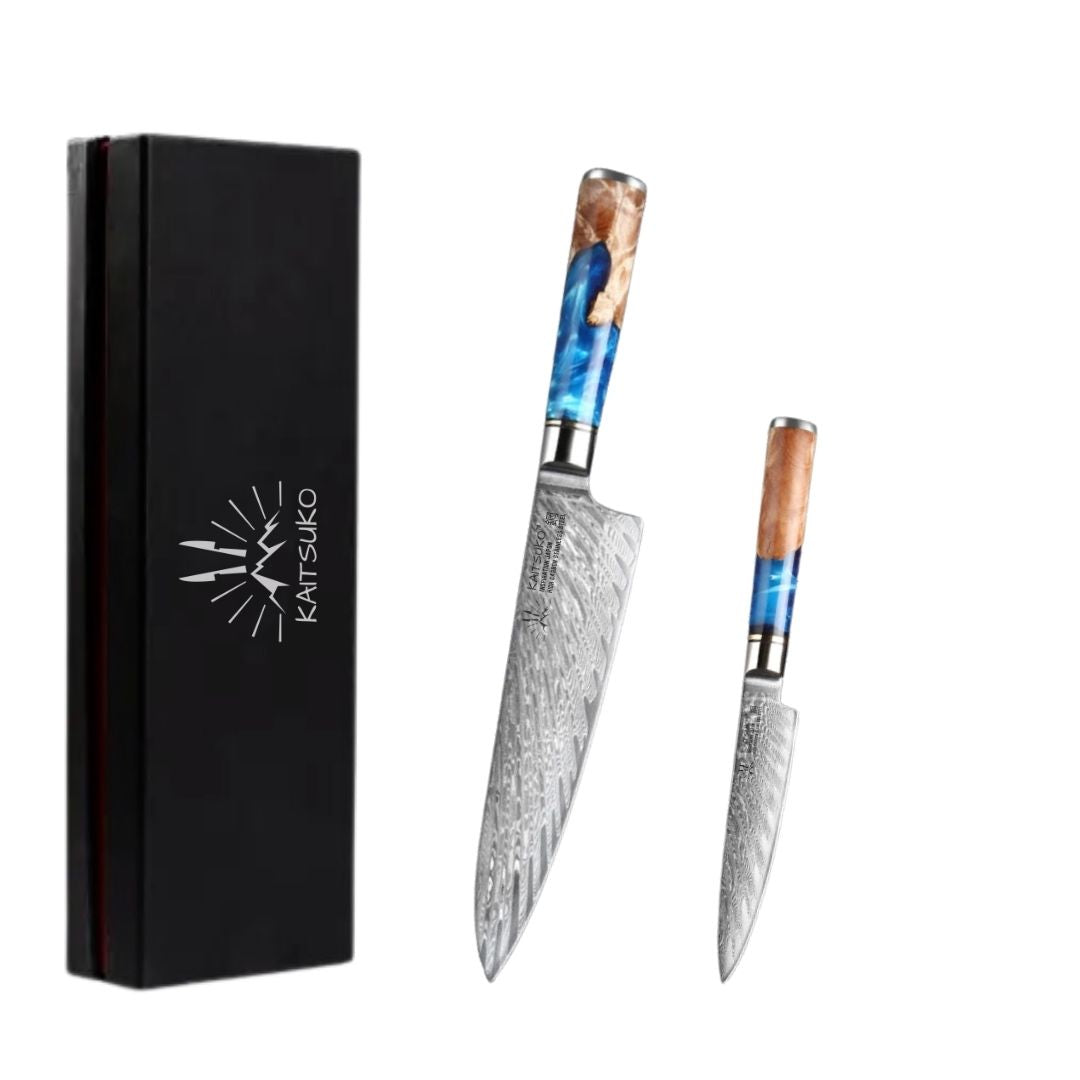 Set de 2 couteaux Japonais - Série Mer Jaune - TitaniumCook