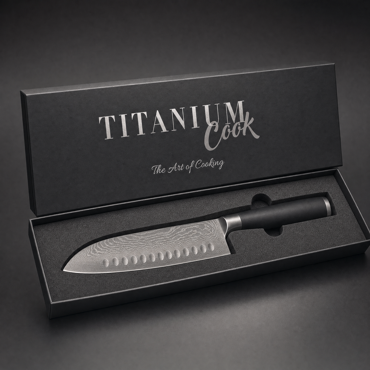 Kyoto TitaniumCook Santoku knife in gift box