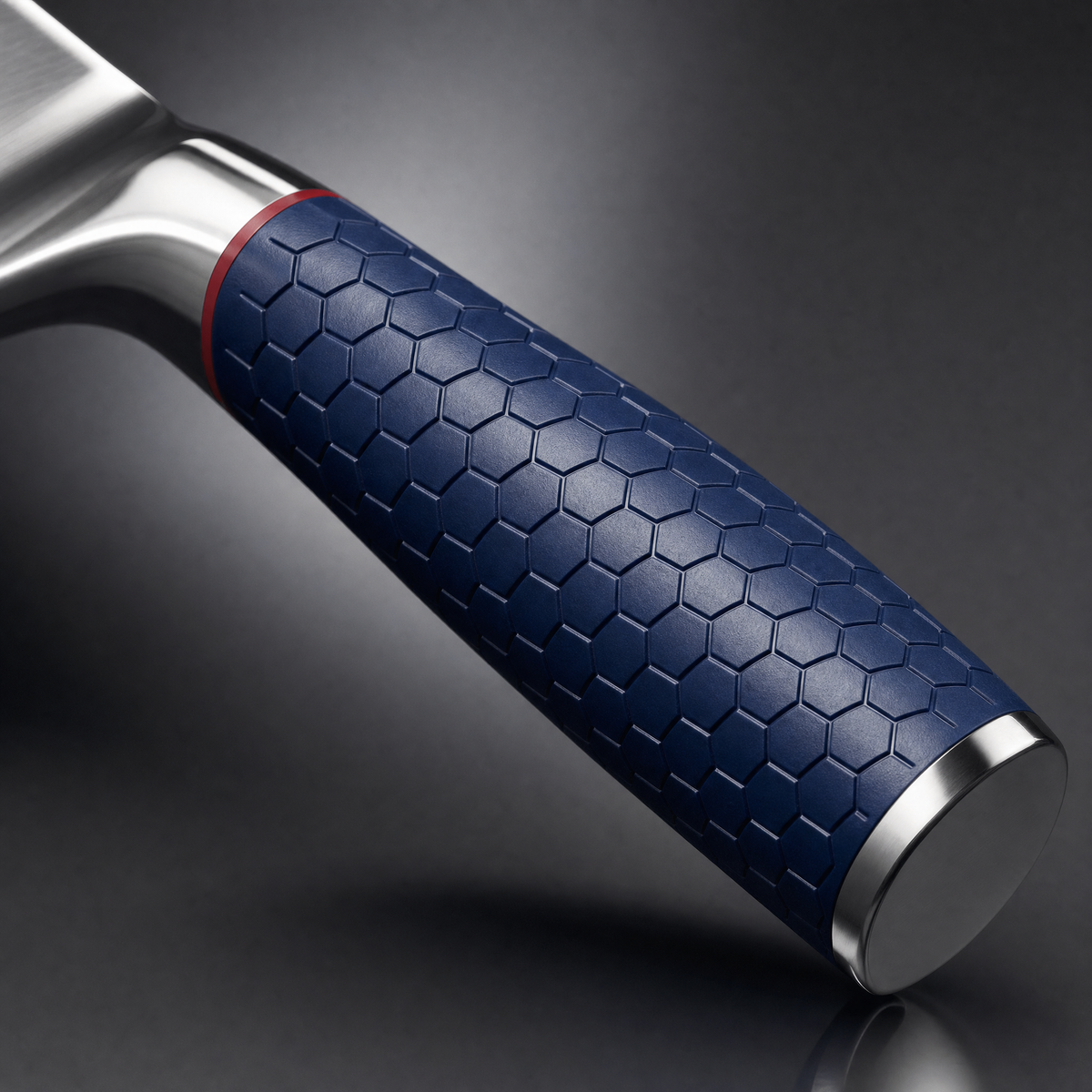 Manche in midnight blue with honeycomb texture — Santoku Alvéole TitaniumCook