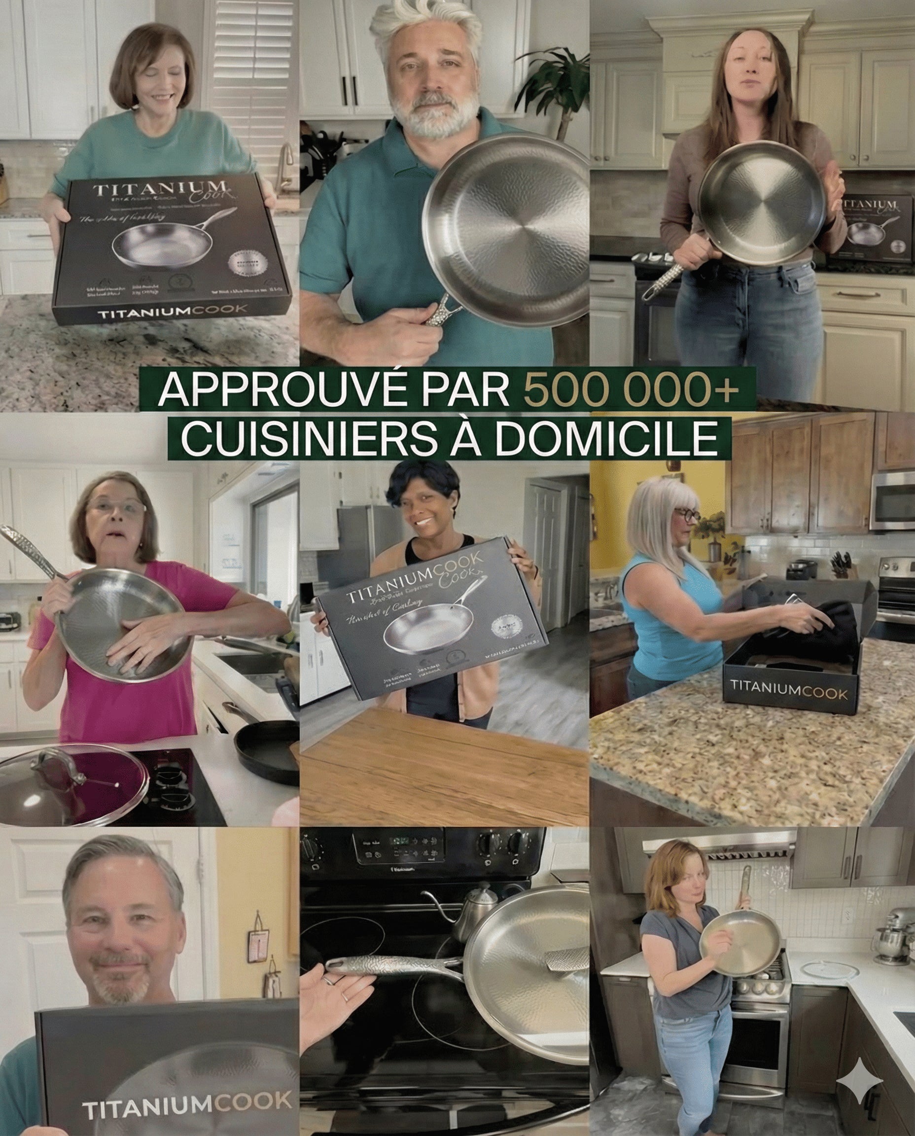 Poêle en Titane Pur - Antiadhésive & 100% Saine (Sans PFOA)