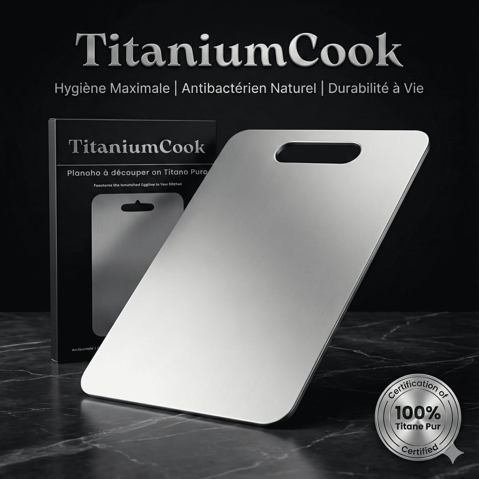 Set Da 3 Taglieri In Titanio E Acciaio Inox 304 – Dimensioni 29, 34 E 39 Cm, Bifacciali Per Carne E Verdura - 2