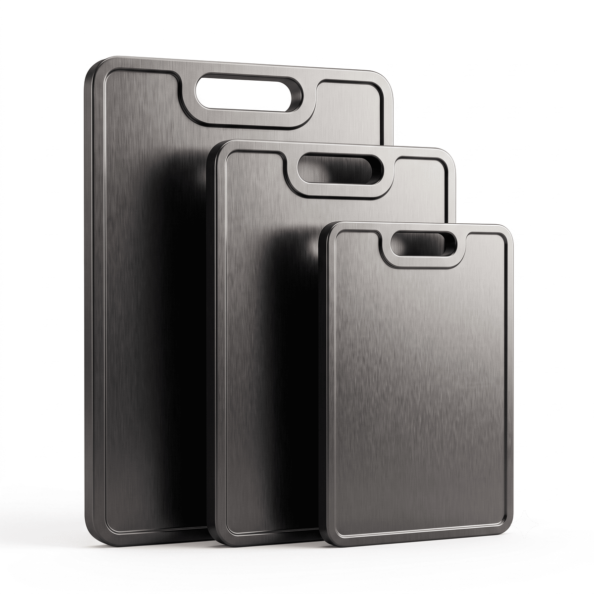 Dreier-Set Schneidebretter aus reinem Titan TitaniumCook — M, L & XL · ohne PFAS, lebenslange Garantie - TitaniumCook