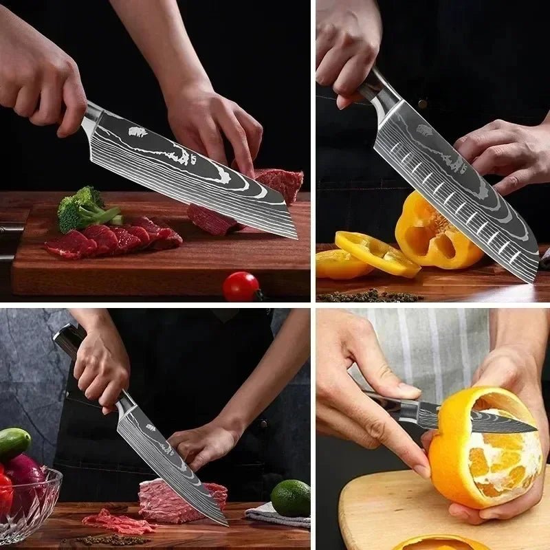 Couteaux de Cuisine Professionnels en Acier Damas Japonais - TitaniumCook