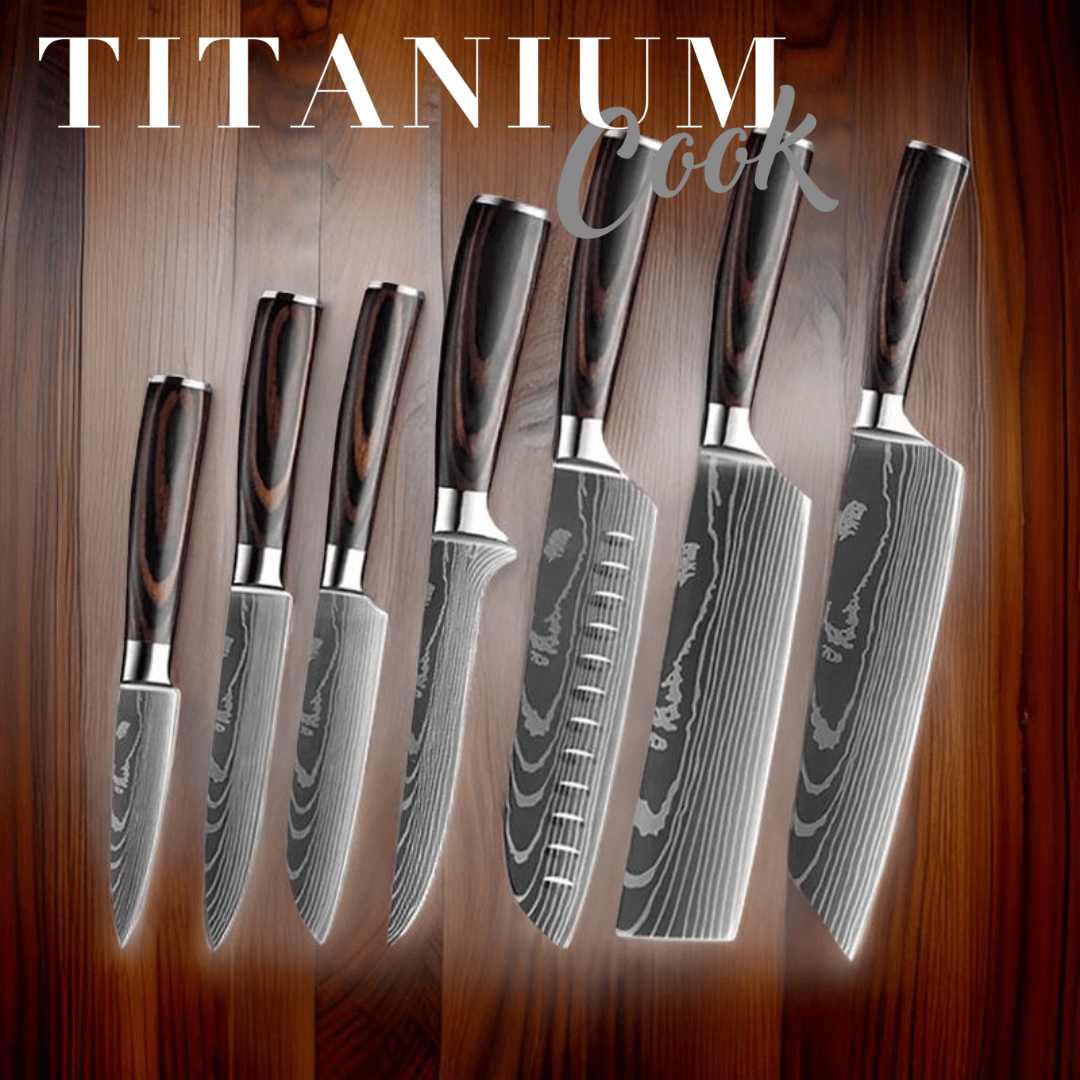 Couteaux de Cuisine Professionnels en Acier Damas Japonais - TitaniumCook
