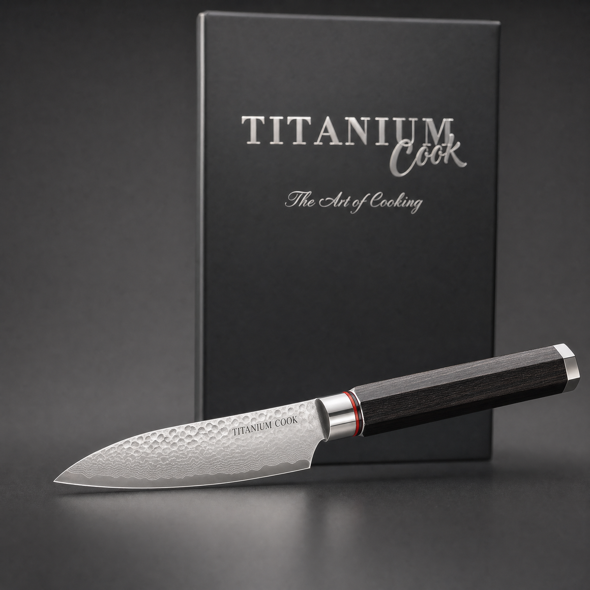 Nocturne TitaniumCook paring knife — main view with its box