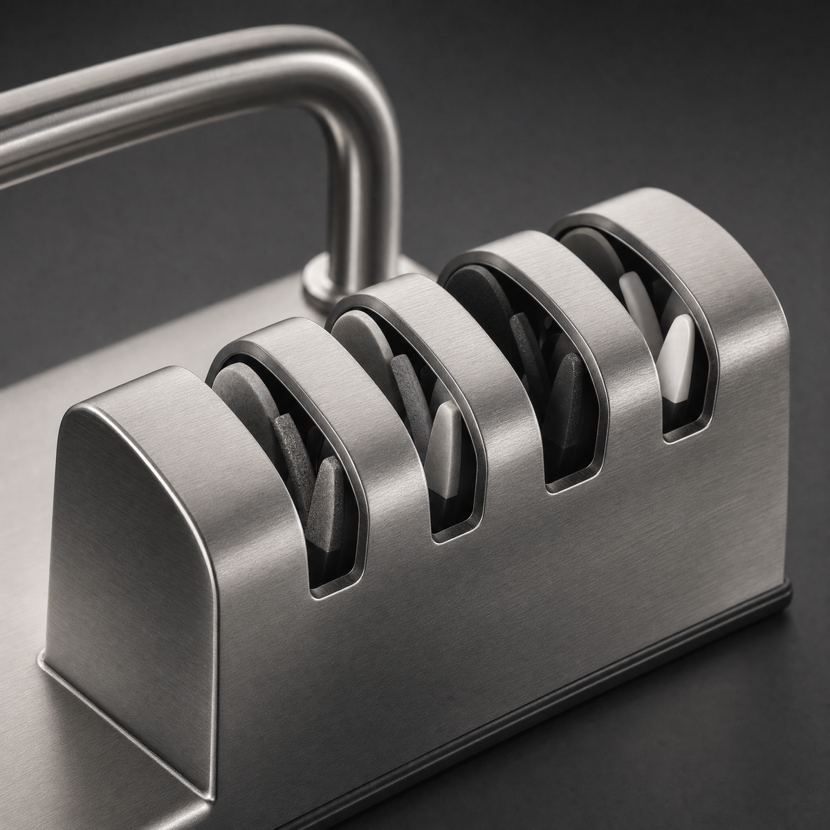 Detail of the four sharpening slots — TitaniumCook sharpener